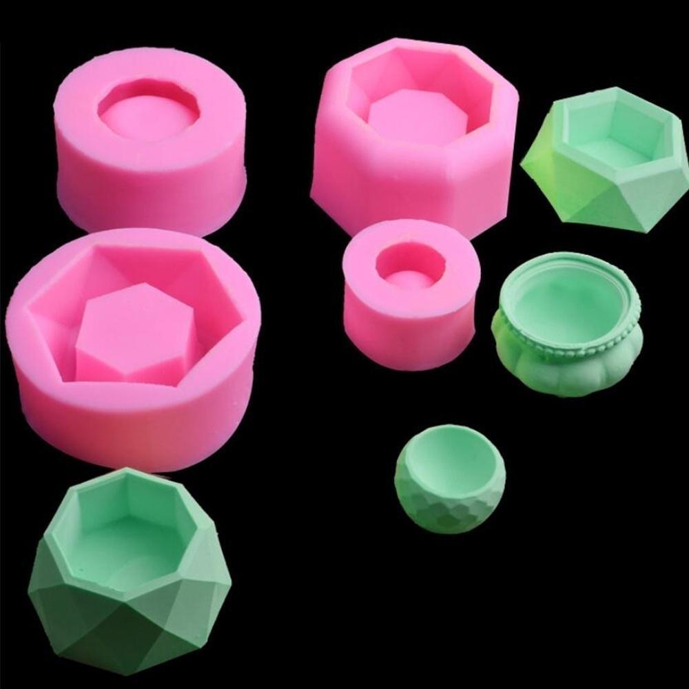 3D Handmade Creative Succulent Plant Flower Pot Silicone Mold Gypsum Cement Mini Flower Bonsai DIY Ashtray Candle Holds Molds