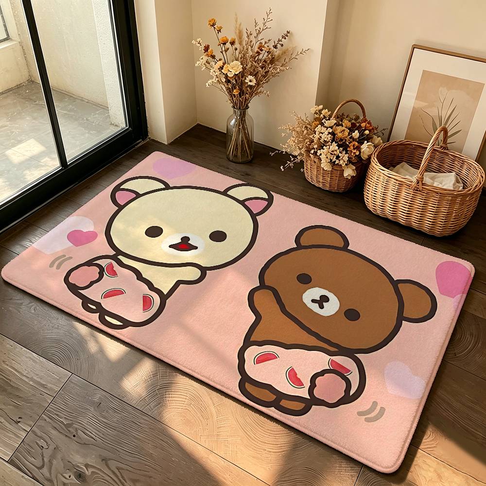 Cartoon-N-rIlakkumas Kawaii Carpet Bathroom Anti-slip Mat Door Mat Home Decoration Mat Entrance Door Mat Scratch-resistant Door