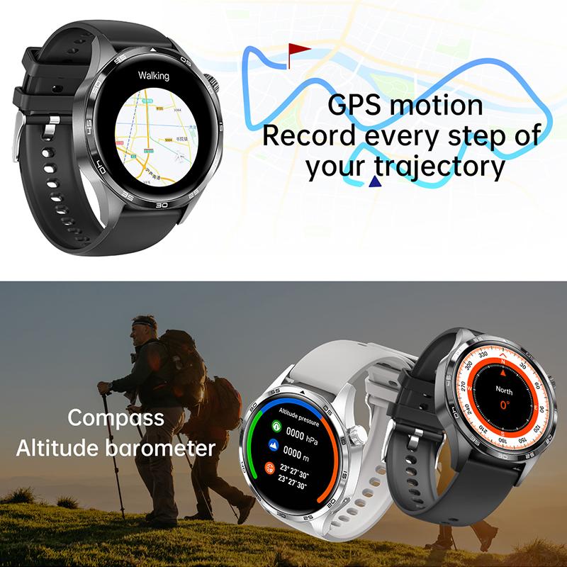 2025 New GT5 PRO Smart Watch Men Watch 5 Pro AMOLED HD Screen Bluetooth Call GPS Trajectory NFC Heart Rate Compass SmartWatches