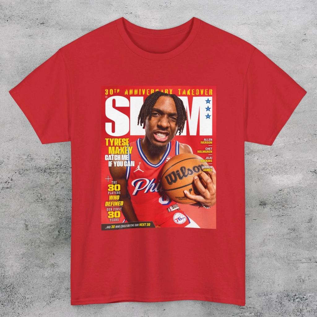 Унисекс Футболка с изображением Тайриза Макси Sixers Slam Cover