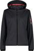 CMP Softshell Jacket Zip Hood Women (39A5006M) Women's Softshell Jacket Meliert (39A5006M) Titanium Mel/red Fluo