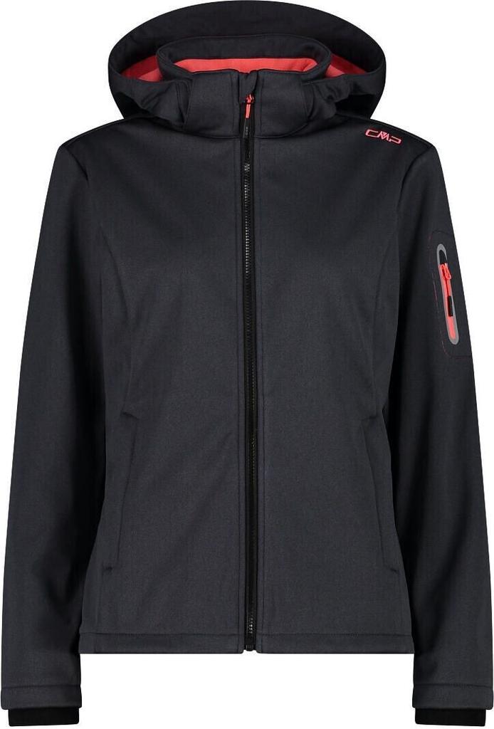 Куртка CMP Softshell Jacket Zip Hood Women (39A5006M) Женская куртка из софтшелла Meliert (39A5006M) titanio mel/red fluo