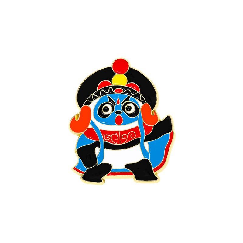 Zinc Alloy Enamel Dropping Brooch, Cute Cartoon Lucky Panda Snake Pattern 2025 Year of the Snake, New Year Festival Decorative Lapel Pin Badge