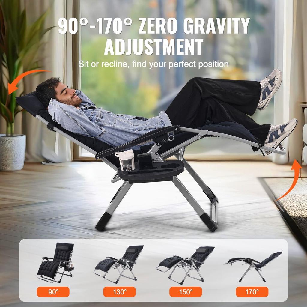 Zero Gravity Chair 33" Zero Gravity Recliner Lounge Chair Indoor & Outdoor