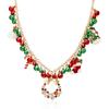 Santa Claus Red Green Bell Choker Necklace Korean Style Xmas Bead Clavicle Chain  Party