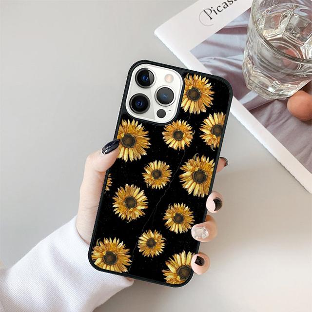 Цветочный чехол с подсолнухами для iPhone 17 Air 15 16 11 12 13 14 Pro Max Чехол для iPhone 17 Air Max Plus coque Fundas