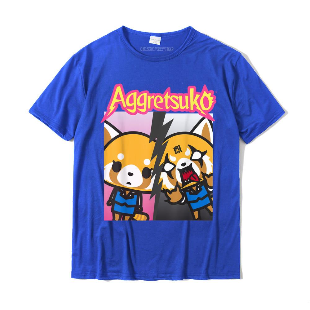 Aggretsuko Split Personality Tee Shirt T Shirts Normal Faddish Unisexs Tops Shirts Normal Cotton Happy New Year