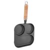 Breakfast Pan 3 Section Egg Frying Pan Non Coating Divided Grill Frying Pan Fast Heating Thicken Pan