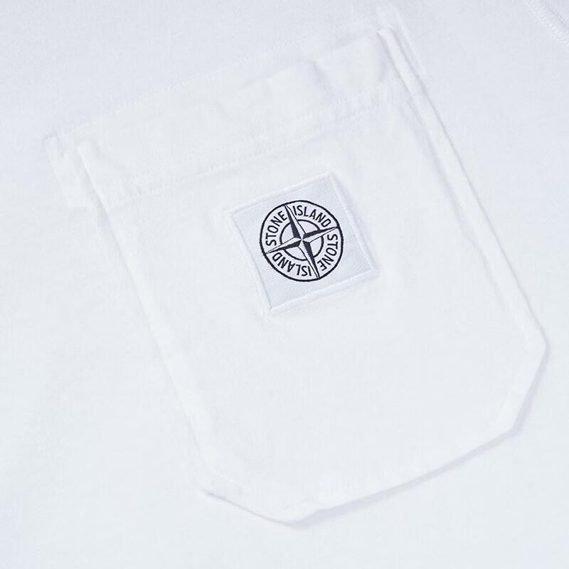 STONE ISLAND Футболка мужская с коротким рукавом и круглым вырезом, с принтом логотипа, топы, белая 101521957-A0001