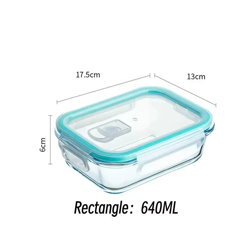 Glass Food Storage Side Dish Meal Prep Airtight Tupper Sealed Containers Preservation Kitchen Organizers Packed Bento Lunch Box