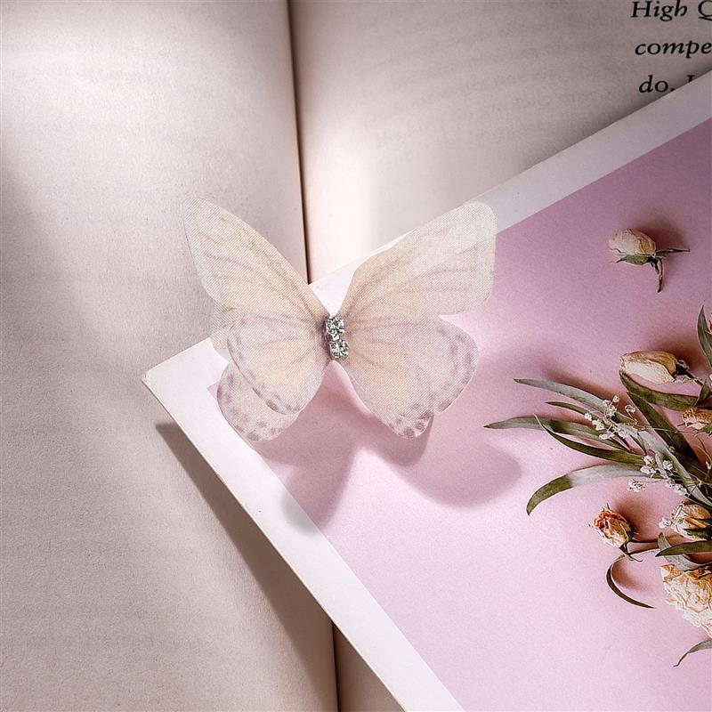 10 шт. Двойная ромбовидная сетка с принтом бабочек, ювелирные изделия, головные уборы, одежда, сделай сам, ручная работа, сетка, цветок, нашивка, древняя заколка для волос в стиле ханьфу