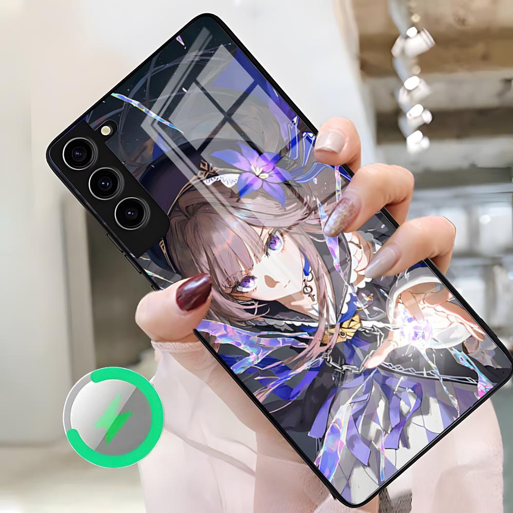 Чехол для телефона Honkai Star Rail Herta для Samsung S26 Ultra S25 Edge S23 S22 S21 S20 Ultra Plus S24 Fe A25 Магнитная стеклянная крышка