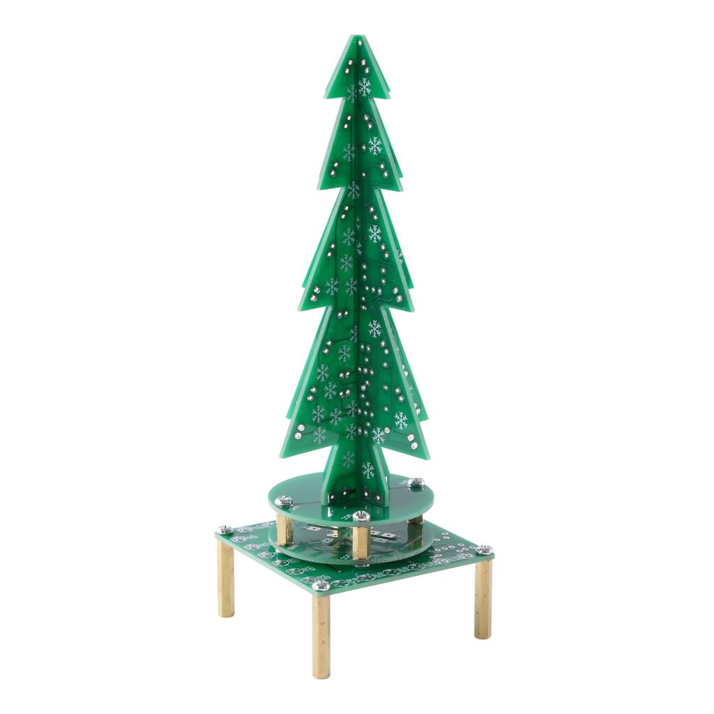 Electronic Christmas Tree Colorful LED Automatic Rotating Music Tree Assembly Kit DIY Teaching Set