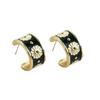 Daisy Stud Earrings: S925 Sterling Silver, Drip Oil, Retro Design, Luxury Feel