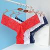 Женские трусы с низкой посадкой и бесшовным декором бантом, прозрачные кружевные сексуальные стринги