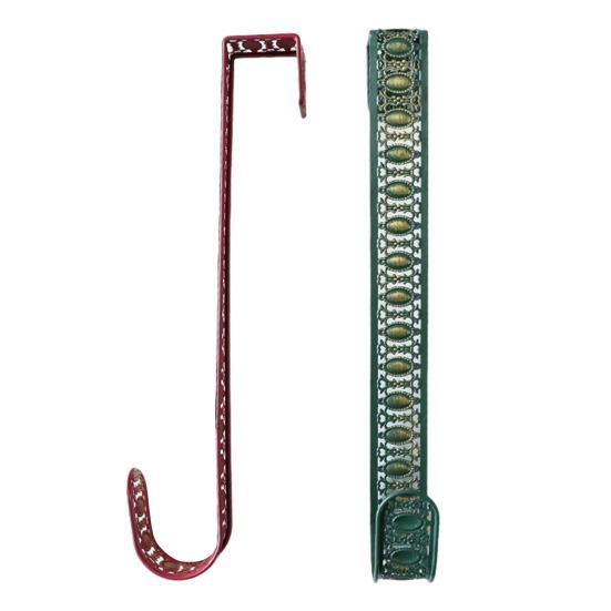 15" Вешалка для венка Металлическая вешалка для венка на дверь Не царапающаяся Накладная вешалка-крючок для Рождества Хэллоуина Входная дверь