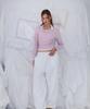 ROSEFRANTZ Eyelet Henley-Neck Long Sleeve [Pink]
