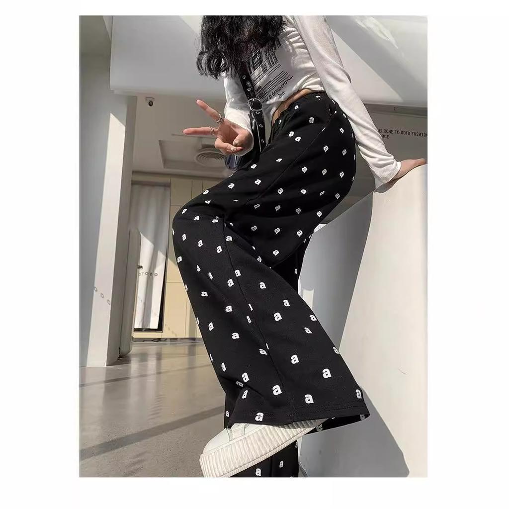 Новые повседневные прямые широкие брюки для женщин на лето, облегающие и универсальные женские брюки с высокой талией и свободной драпировкой