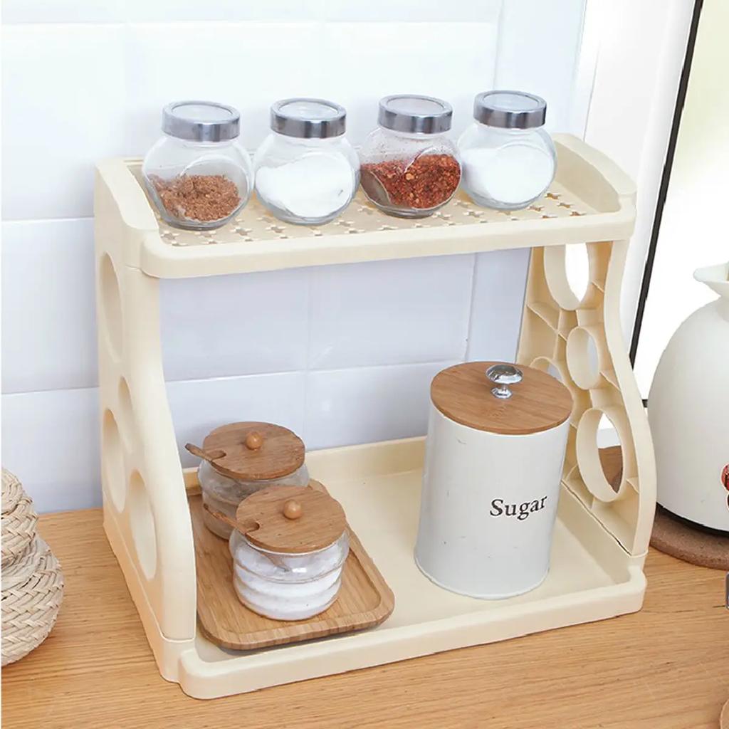 1 шт. Двухуровневая прямоугольная многофункциональная полка-органайзер для столешницы - Экономия места для спальни, Необходимые вещи для общежития