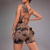 Seamless Tie-Dye One-Piece Yoga Suit: High-Waist, Hip-Lifting, Back-Detail for Fitness