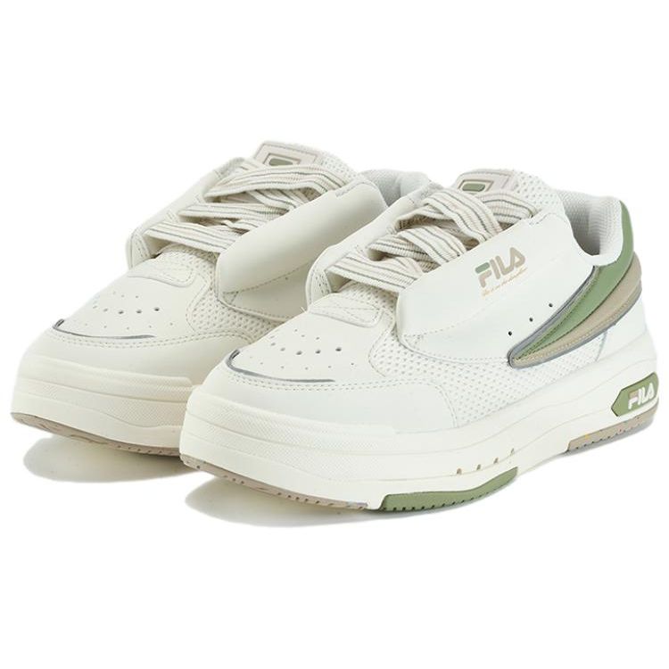 Fila Mix Fabric Synthetic Leather Thick Sole Casual Wear Durable Low Top Skate Shoes Women Sneaker Off-White F12W334201FWW