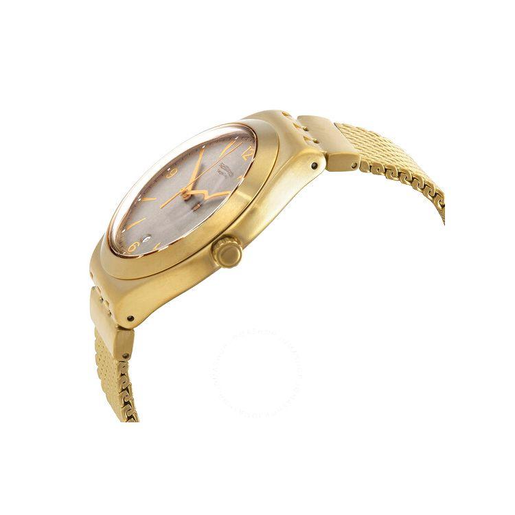 Swatch Серия Irony Кварцевый механизм Водонепроницаемость 30 м Часы 41 мм Серый циферблат Корпус с PVD-покрытием из нержавеющей стали Ремешок из нержавеющей стали YWG409M