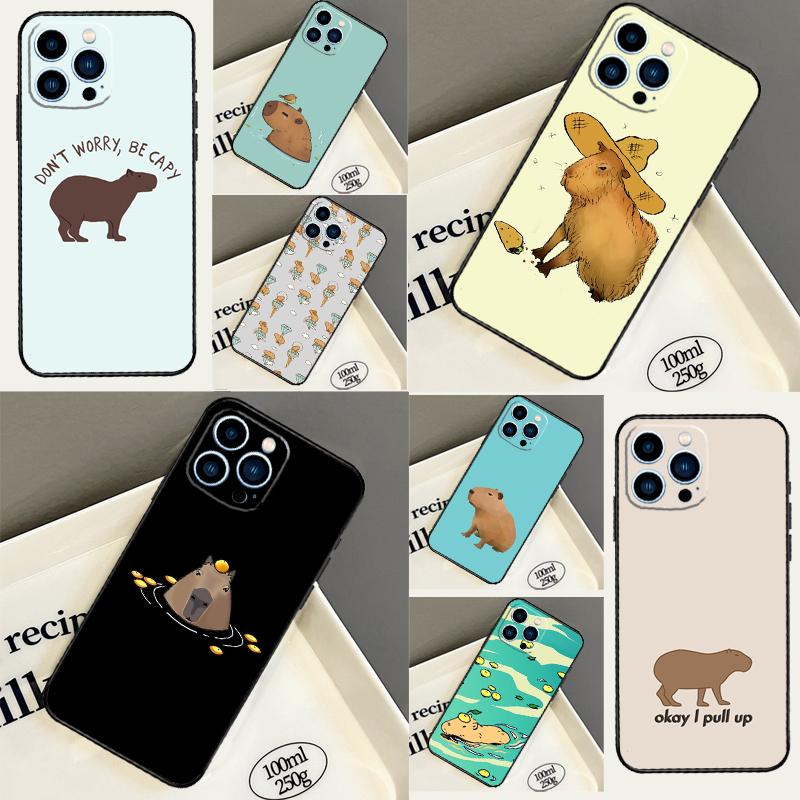 Cute Capybara Phone Case For Xiaomi Redmi Note 14 Pro 13 12 11 9 10 15 Pro Plus 10C 12C 14C 13C 15C Cover