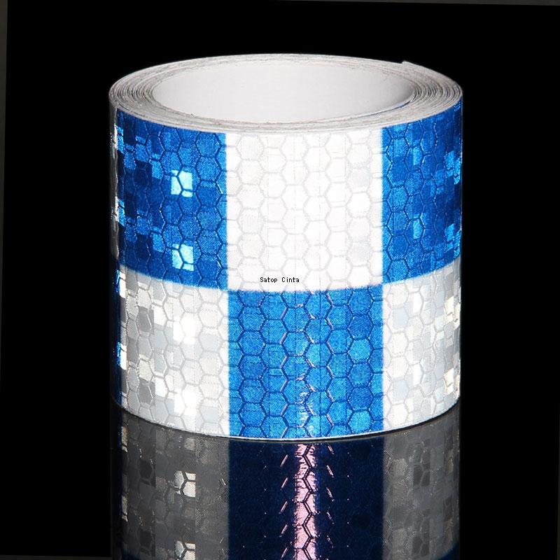 5cm*3m Grid Reflective Car Stickers Waterproof Adhesive High Visibility Caution Warning Safety Tapes Reflectors Strip For Truck