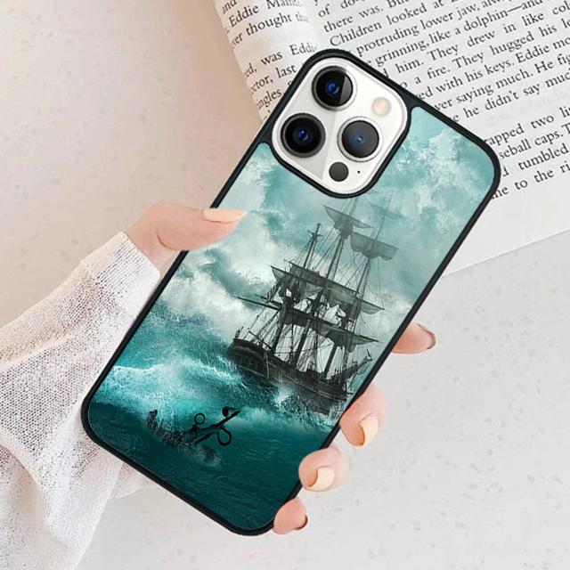 Чехол для телефона 'Пиратский корабль в море' Для iPhone 17 Air 15 16 Чехол 11 13 14 Pro Max 12 Plus Max Fundas