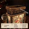 Holiday Home Ornament Retro LED Christmas Night Light, Hand Painted Miniature Fairy Tale Lantern for Tabletop Decoration Decor, Warm Light Plastic