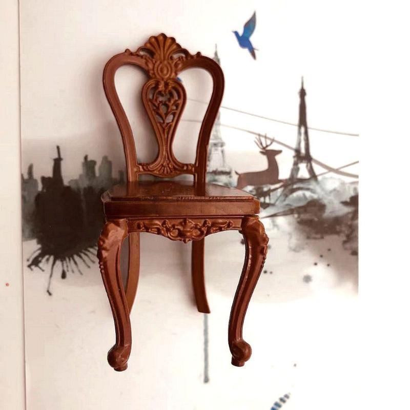 Wood Dollhouses Miniature Chair Model Figure 1/12 Scale Furniture For Miniature Scene Decoration And Collector