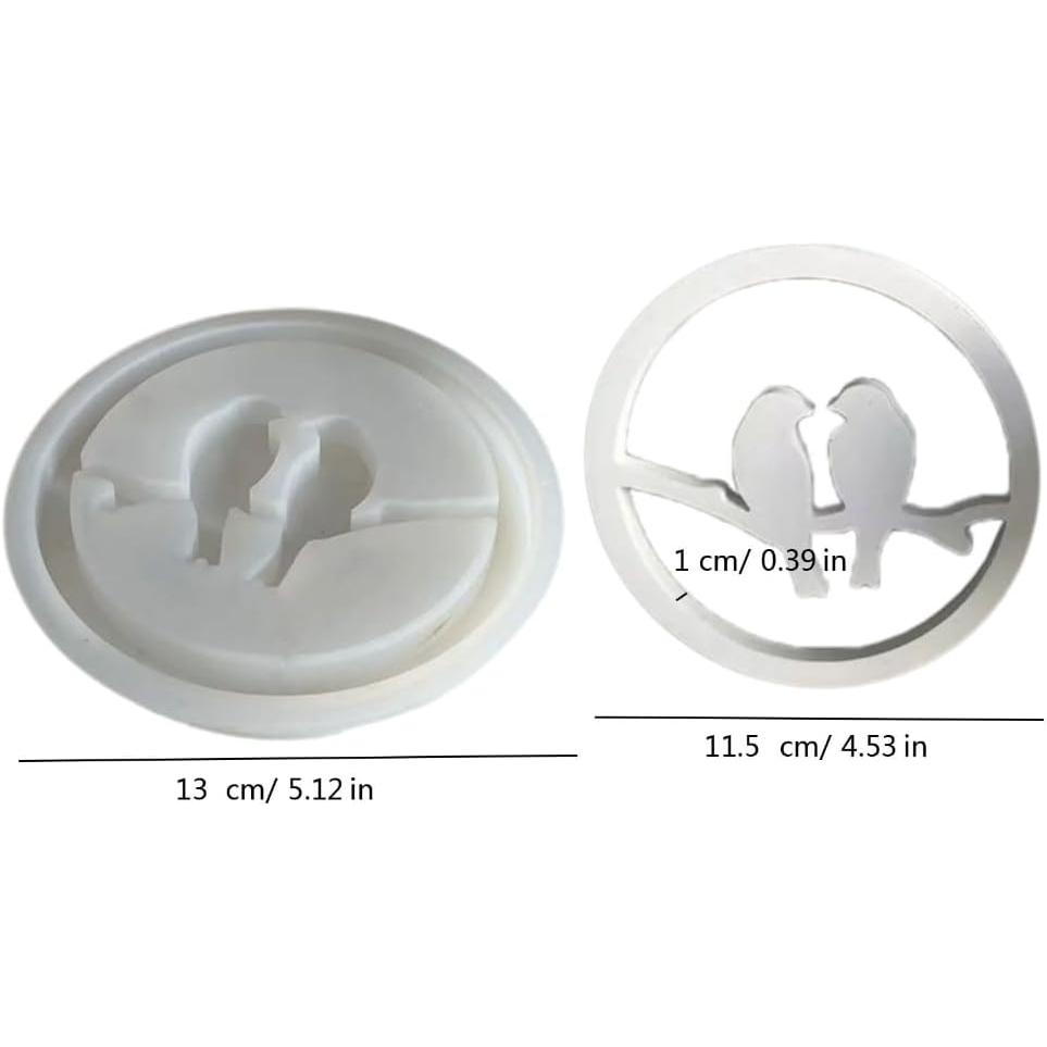 Cazstyk Flower Wreath Silicones Molds For Epoxy Resin, Bird Wreath Resins Molds For Making Gypsum Decorations Art Craft