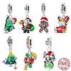 Новые медные рождественские шармы-подвески серии Санта-Клаус для оригинального браслета женский подарок для DIY