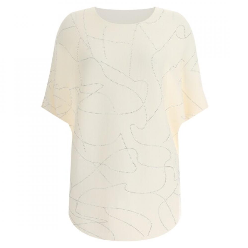 Shop Women S 3 4 Sleeve KniT T ShirT Cubic paTTern boaT Neck Summer Gg Wkn 119