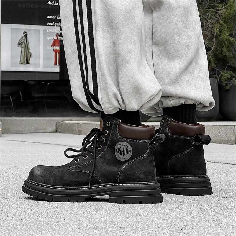 Мужские ботинки Мартин в британском стиле, осенне-зимние вельветовые рабочие сноубутсы, мужские ботинки средне-желтого цвета 6516-K