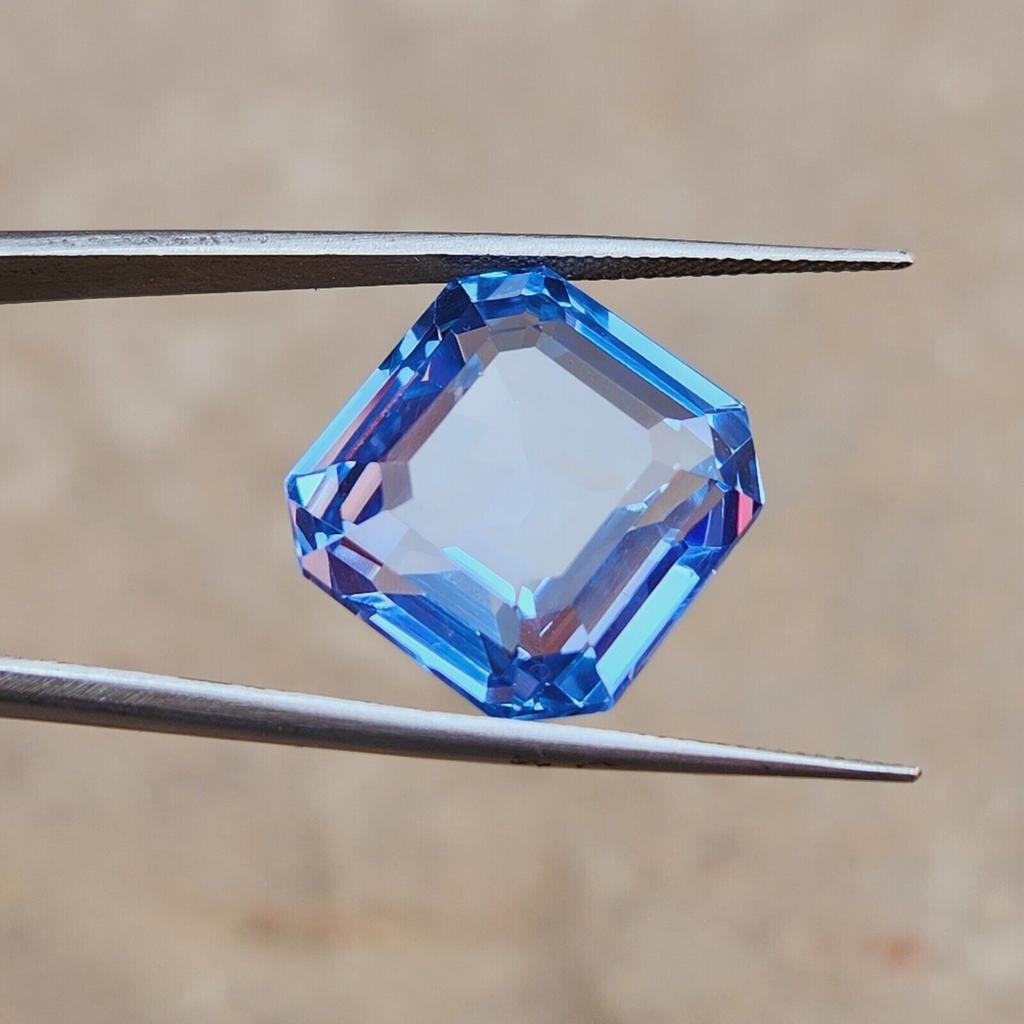 AAA 14x13 MM Natural Santa Maria Aquamarine Loose Asscher Cut Gemstone p507