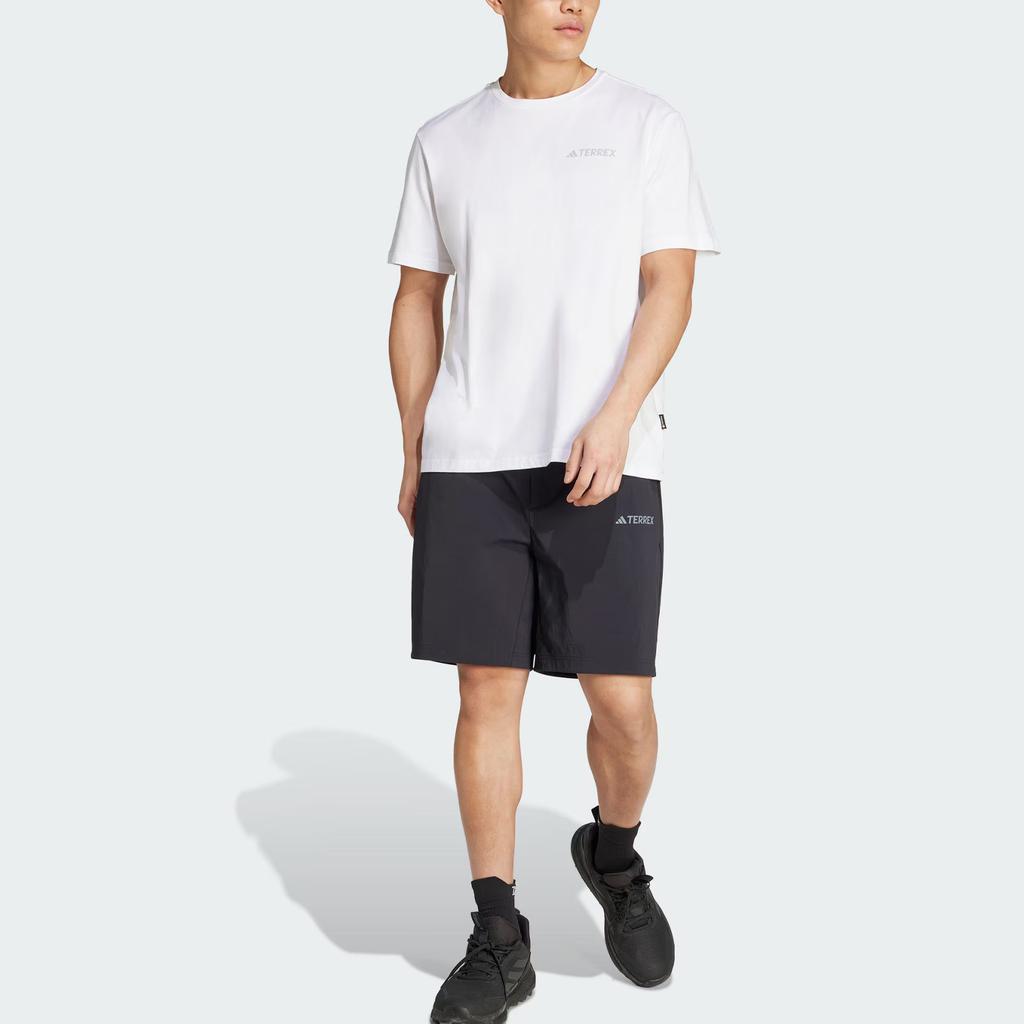 adidas Terrex Ss25 Polygiene Графическая футболка с круглым вырезом для занятий спортом на открытом воздухе Мужские топы Белый JI8327