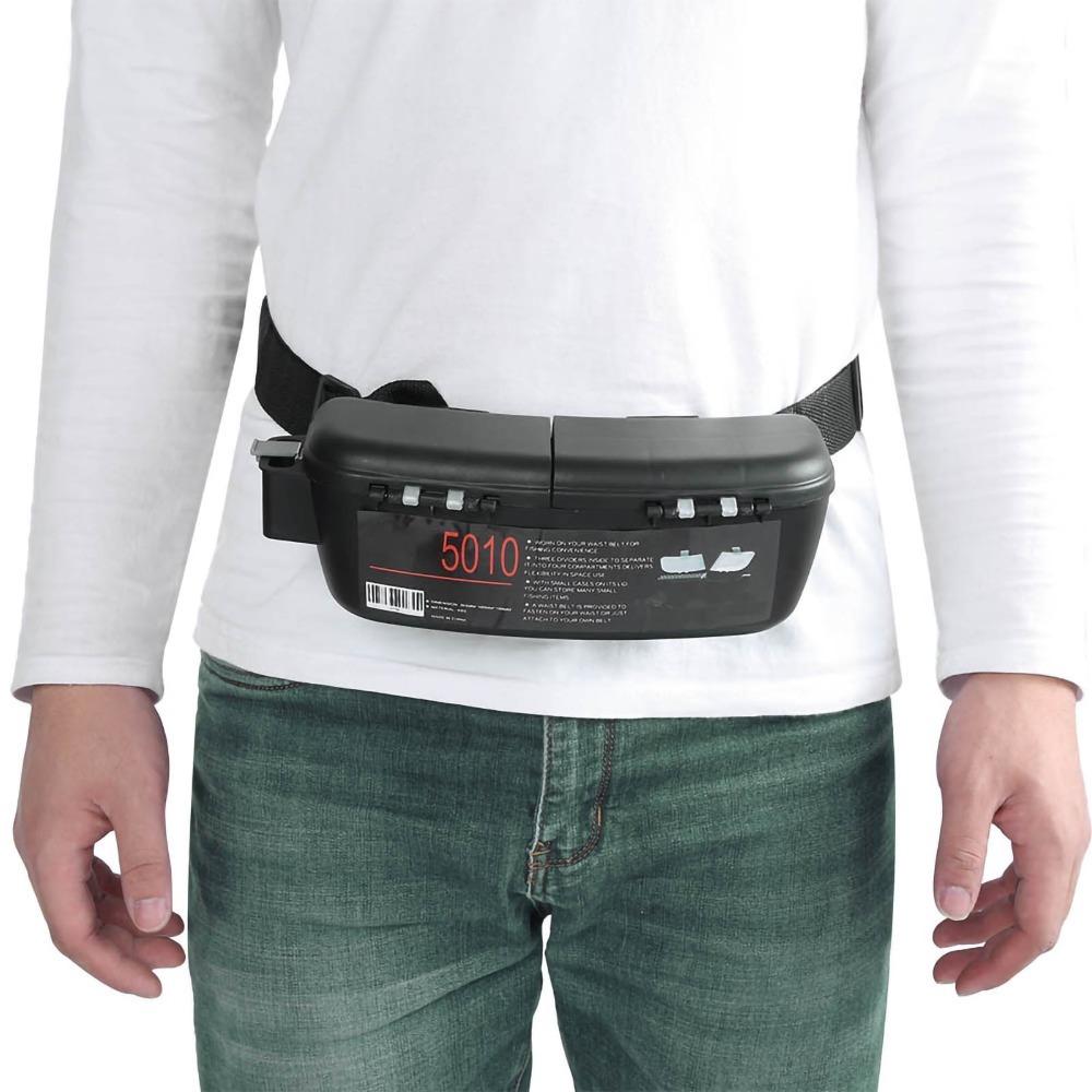 Removable Dividers Fishing Waist Bag ABS Fishing Lures Box Portable Fishing Waist Box for Anglers