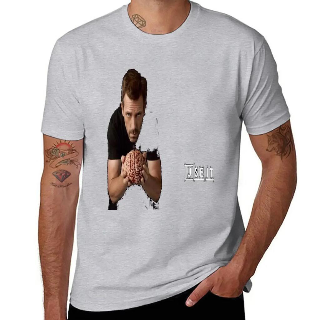 Dr House with brain T-Shirt sweat customizeds mens white t shirts