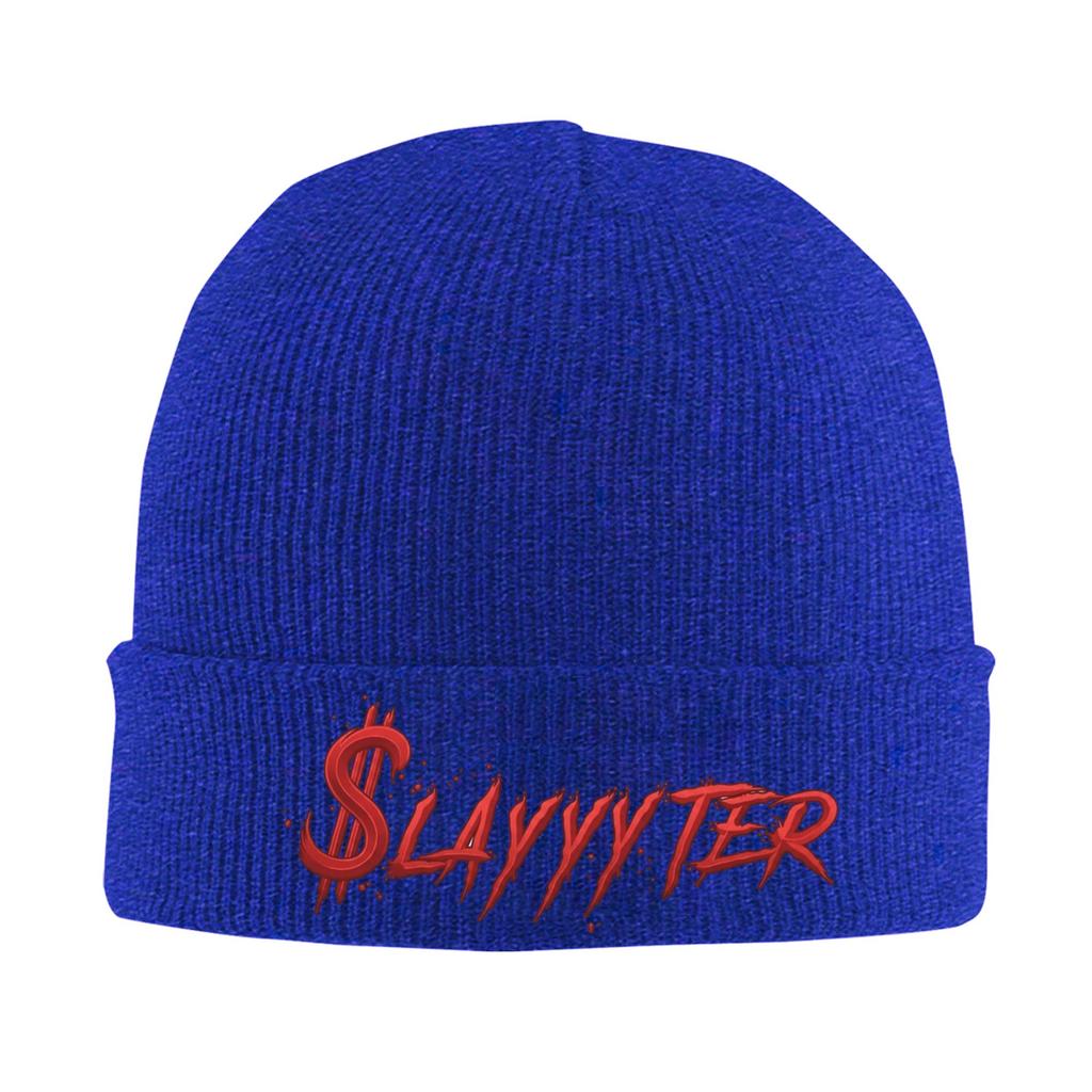 Вязаная шапка Slayyyter с красной надписью для женщин, унисекс, бини, зимние шапки, хип-хоп кепка