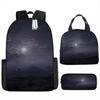 Cartoon Horizon Print Backpack Primary And Secondary School Students School Bag Lunch Bag Pencil Bag Three-Piece Set 2 -HGDMV