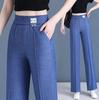 Women's High-Waisted Tencel Wide-Leg Jeans - Loose, Floor-Length, Spring/Autumn Style