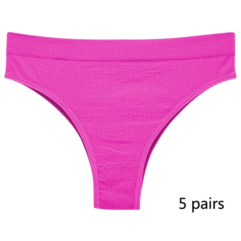 Sports Girls Underwear Thong Female Seamless Large Size Fitness Sports T-word Panties Solid Color Mid-waist Sexy Invisible Girls T Pants Head