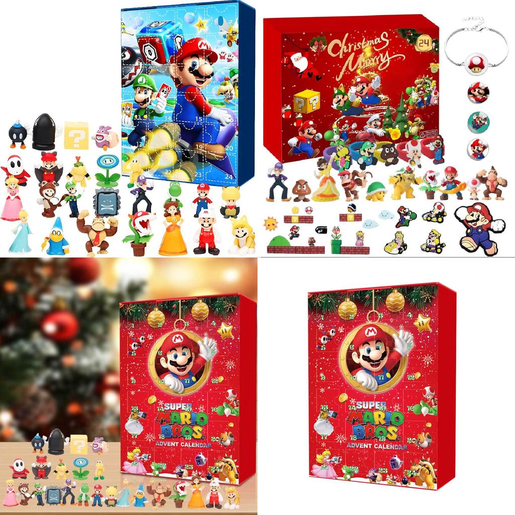 Рождественское смоляное украшение Super Mario с дисплеем на 24 отделения для дома, сада, мероприятий
