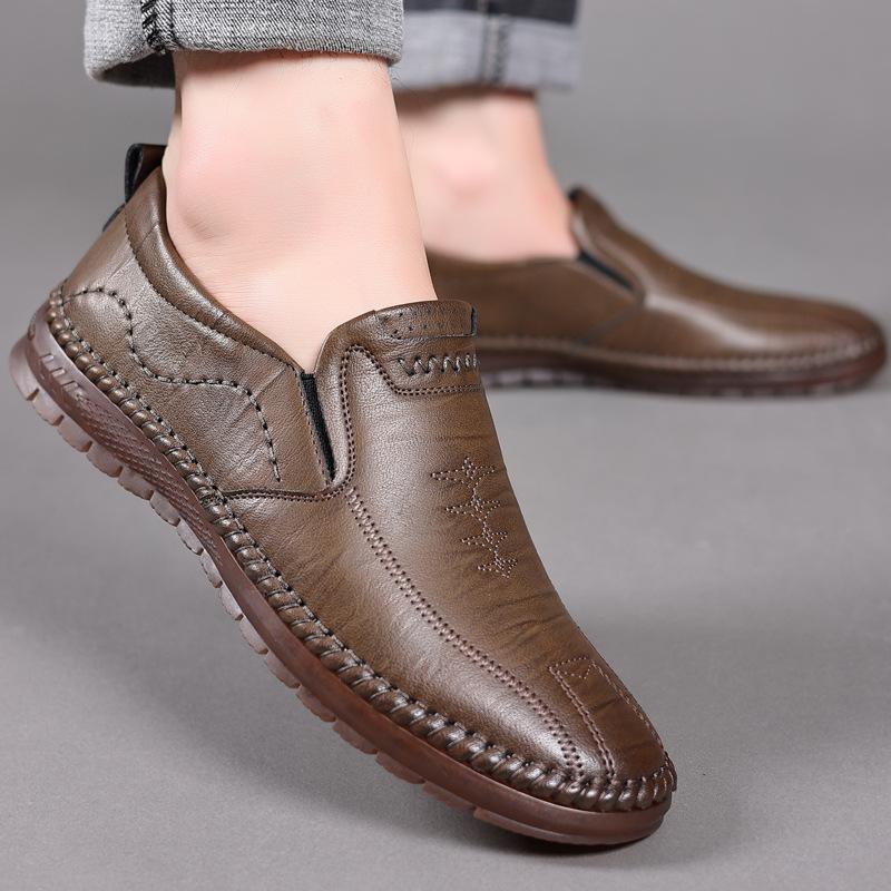 Leather shoes men's summer new versatile business casual shoes beef tendon soft sole non-slip
