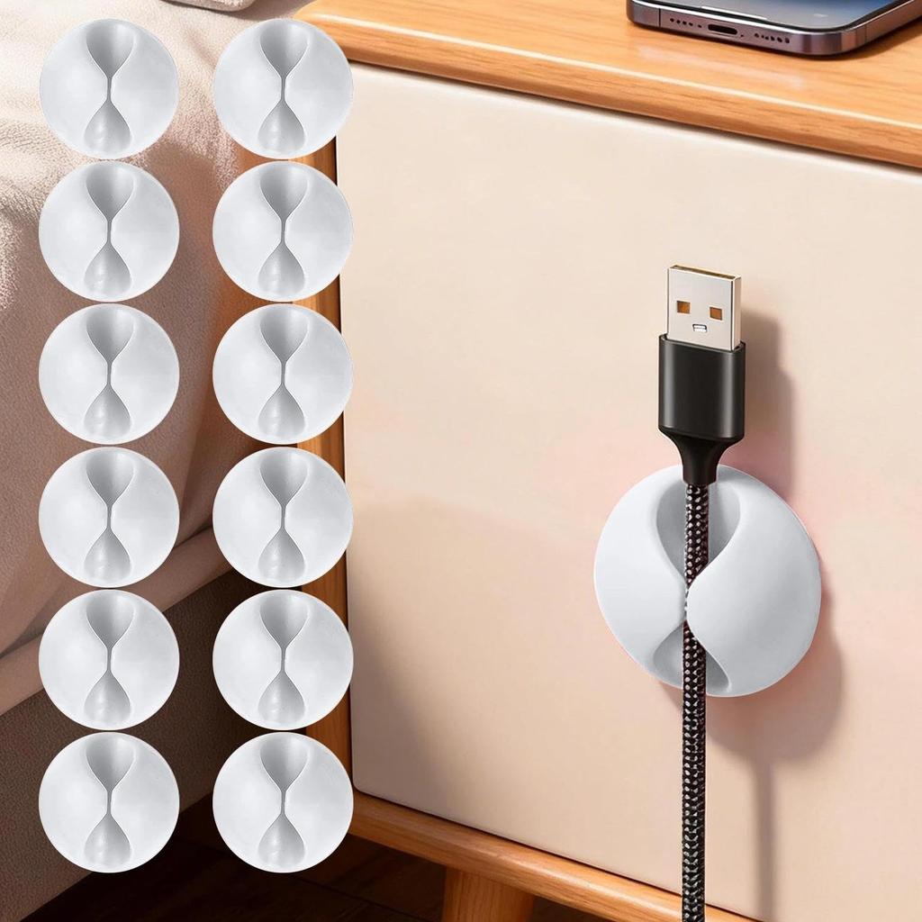 10PCS Desk Cable Organizer Clips for Wire Management Adhesive Cord Holders USB Charging Cables Office Desktop Organization