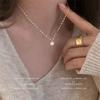 Minimalist Zircon Neck Chain Necklaces for Women Round Zircon Pendants Hiphop Female Fashion Jewelry Initial Necklace Gift