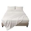 Solid Color Brushed 90g Fitted Sheet, Flat Sheet, and Pillowcase 4-Piece Bedding Set
