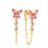 925 Silver Needle Luxury Long Chain Tassel Crystal Stud Earrings For Women Exquisite Pendant Gold Earrings Fine Jewelry
