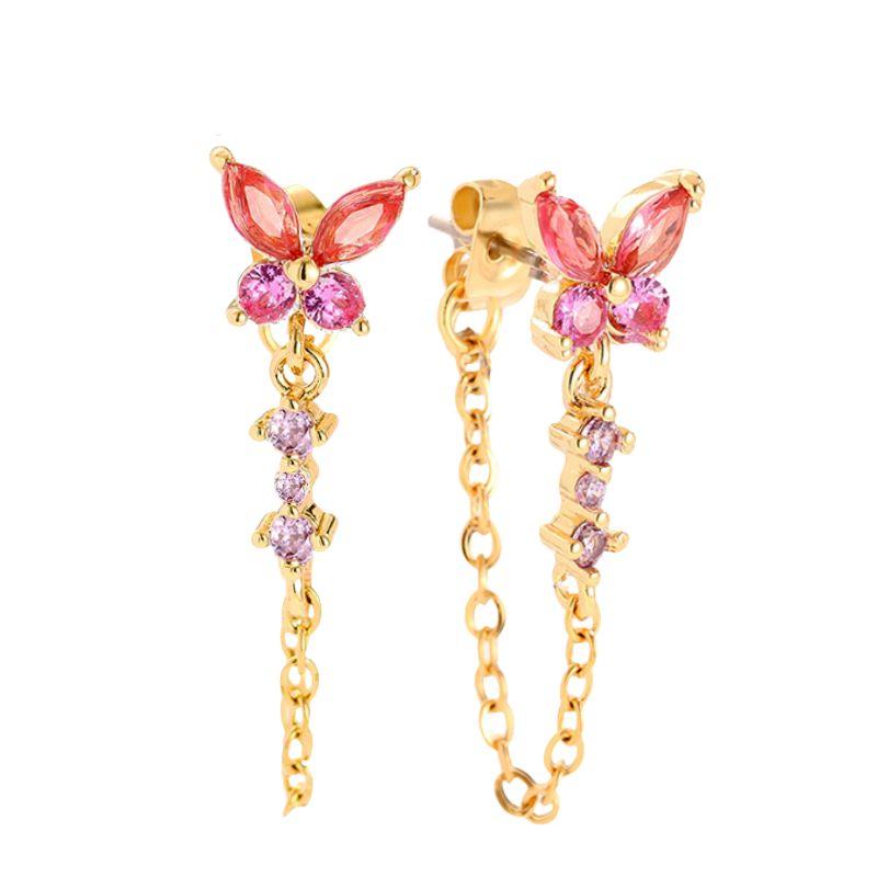 925 Silver Needle Luxury Long Chain Tassel Crystal Stud Earrings For Women Exquisite Pendant Gold Earrings Fine Jewelry